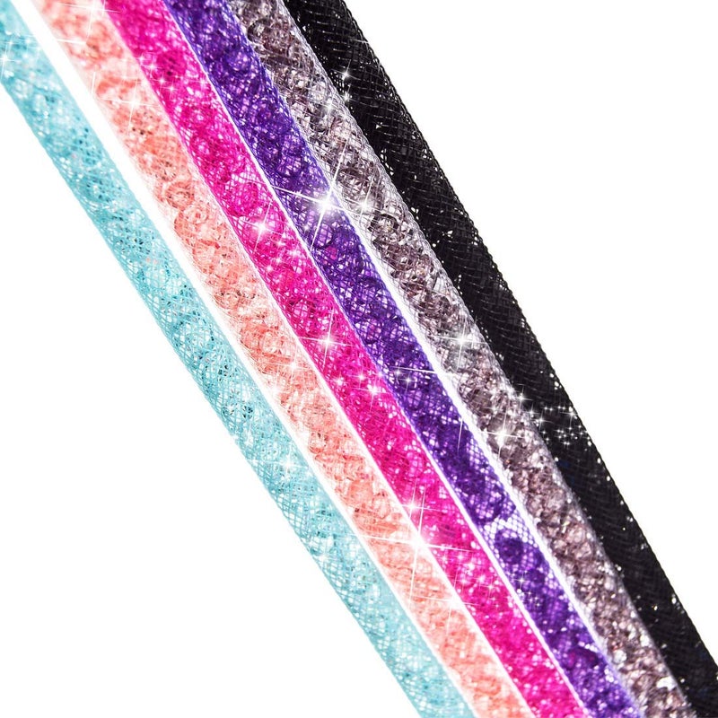Ascrafter ID Card Lanyard Strap, Bling Crystal ID Card Holder with Bling Badge Holder, Pack of 6 - Image 5